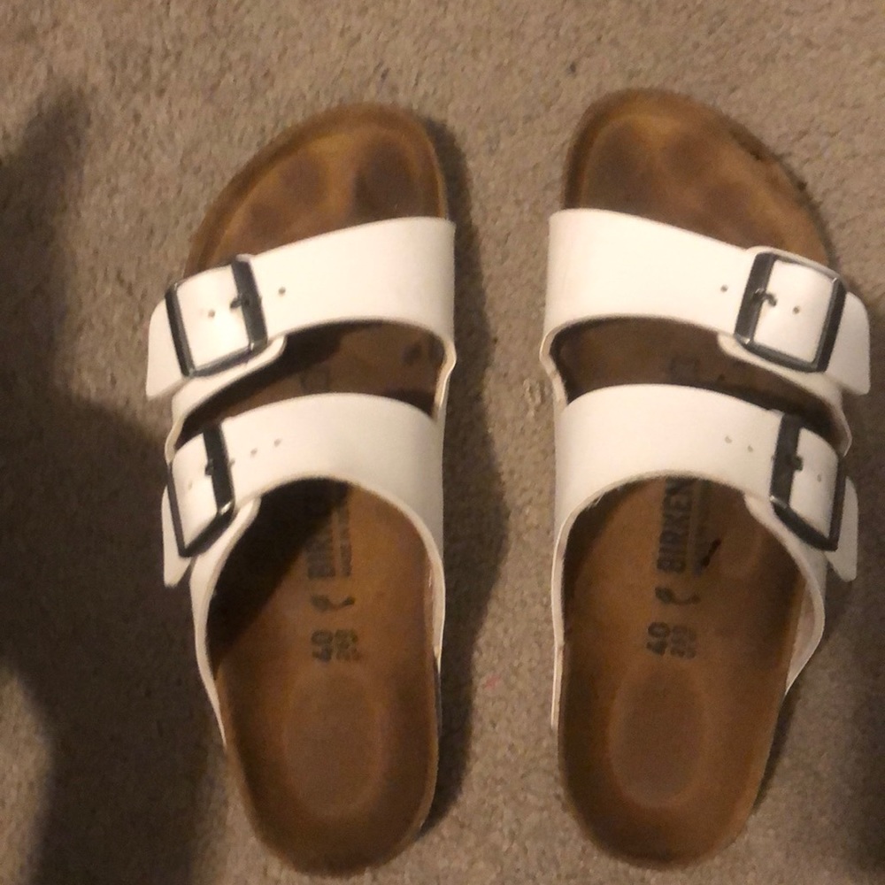 White leather Birkenstock’s
